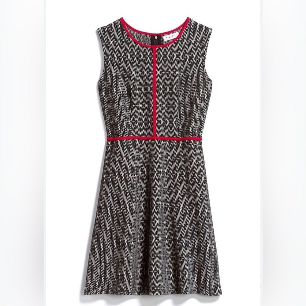THML Black & White with Red Trim Dress Sz LP Career Office